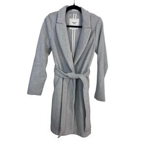 ABERCROMBIE AND FITCH HEATHER GRAY WOOL BLEND WRAP TRENCH COAT — WOMEN’S XS